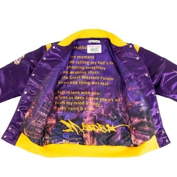 Kobe Bryant Mamba Crenshaw Los Angeles Lakers Satin Jacket Medium New - Picture 9 of 13